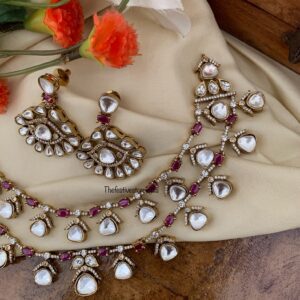 2 layer Victorian polish set - Ruby | Bridal | Necklace | Wedding