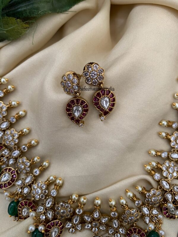 Navilu moissanite Victorian mango necklace set | Bridal | Necklace | Wedding