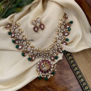 Navilu moissanite Victorian mango necklace set | Bridal | Necklace | Wedding