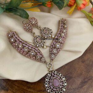 Grand All PINK stone statement necklace set | Bridal | Necklace | Wedding