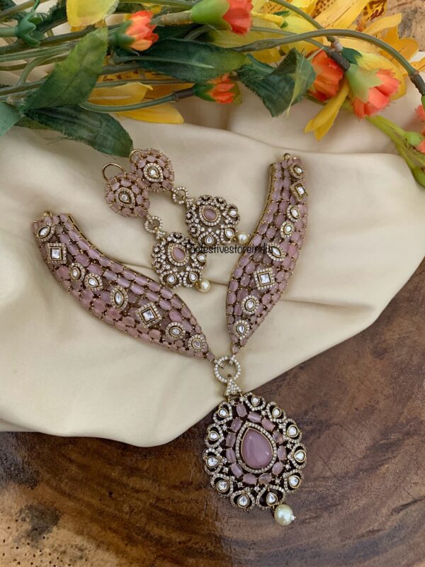 Grand All PINK stone statement necklace set | Bridal | Necklace | Wedding