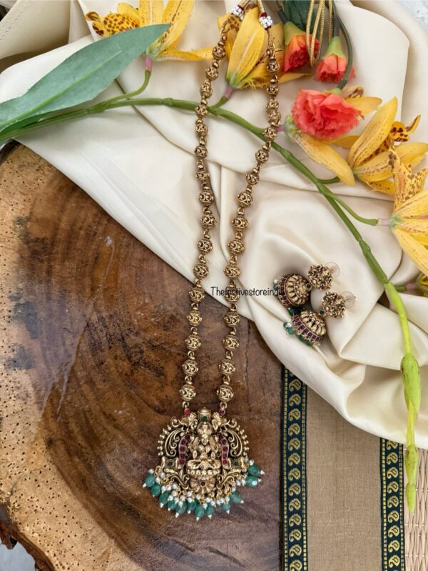 Budgeted antique polish matte Lakshmi haaram set | Haaram | Bridal | long chain