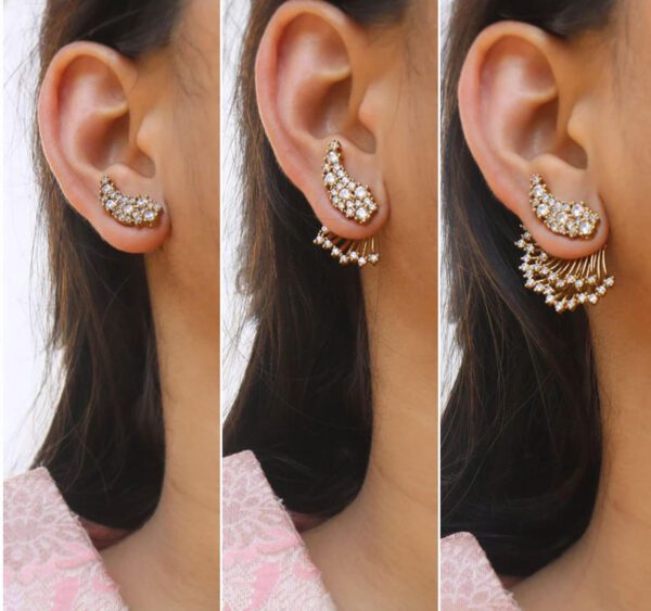 3 in 1 AD wing earrings