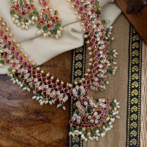 Bridal kemp rice pearls haaram set | Haaram | Bridal | long chain