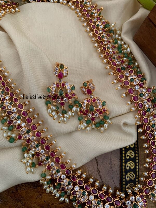 Bridal kemp rice pearls haaram set | Haaram | Bridal | long chain