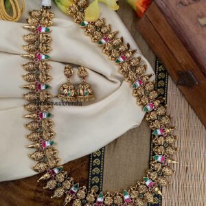 Ahaana krishna inspired Jadau Bridal Lakshmi haaram set | Haaram | Bridal | long chain