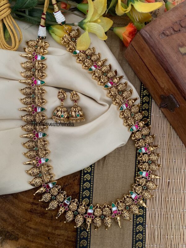 Ahaana krishna inspired Jadau Bridal Lakshmi haaram set | Haaram | Bridal | long chain