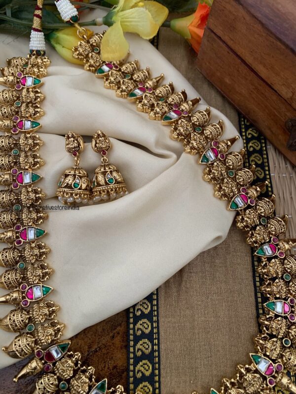 Ahaana krishna inspired Jadau Bridal Lakshmi haaram set | Haaram | Bridal | long chain