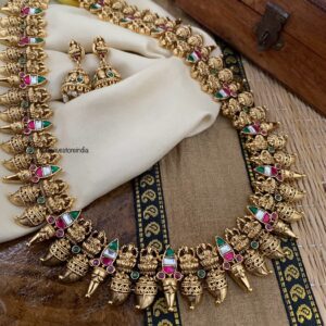 Ahaana krishna inspired Jadau Bridal Lakshmi haaram set | Haaram | Bridal | long chain
