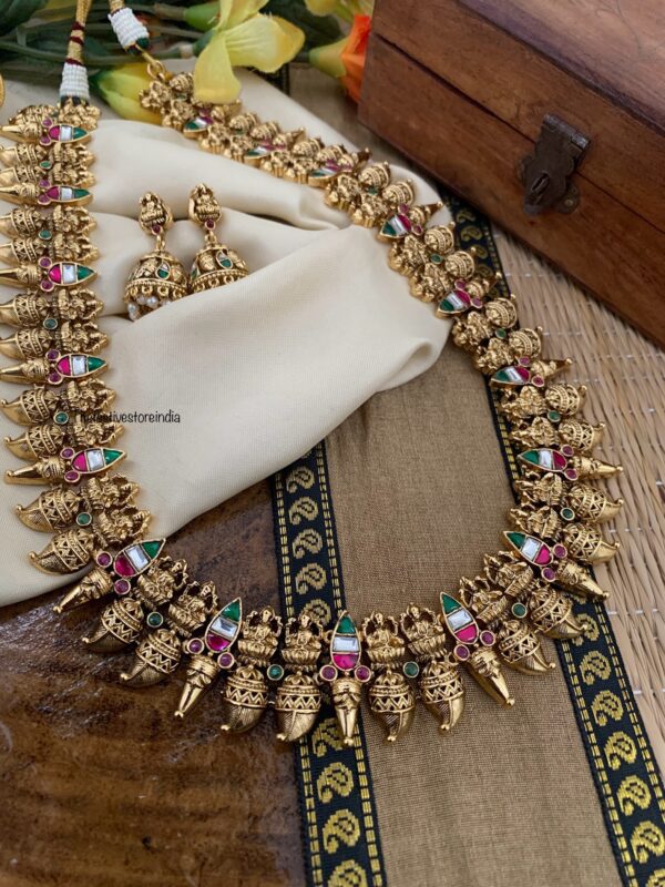 Ahaana krishna inspired Jadau Bridal Lakshmi haaram set | Haaram | Bridal | long chain