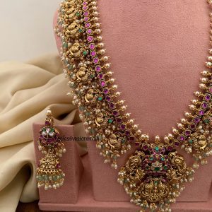 Heavy Bridal non idol 50cms haaram set with jhumkas | Haaram | Bridal | long chain