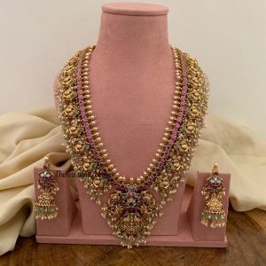 Heavy Bridal non idol 50cms haaram set with jhumkas | Haaram | Bridal | long chain