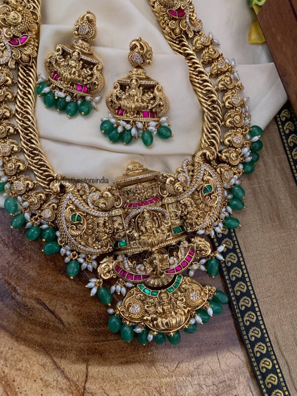 Premium Lakshmi Jalebi chain Haaram set | Haaram | long chain | Bridal