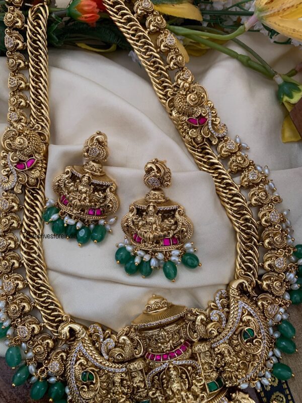 Premium Lakshmi Jalebi chain Haaram set | Haaram | long chain | Bridal