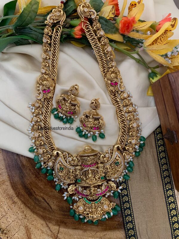 Premium Lakshmi Jalebi chain Haaram set | Haaram | long chain | Bridal