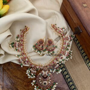 Kemp necklace set with chandbali earrings