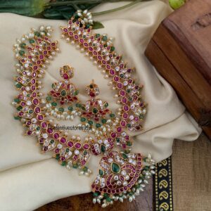 Bridal kemp rice pearls necklace set | necklace| Bridal
