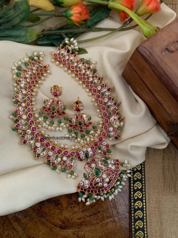 Bridal kemp rice pearls necklace set | necklace| Bridal