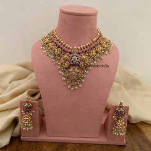 Heavy Bridal non idol necklace set with jhumkas | Bridal | Necklace
