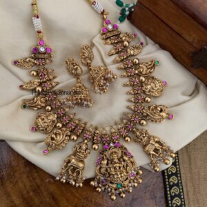 Rubyrose stone Lakshmi Ambaari necklace set| necklace | Bridal