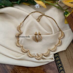 Premium CHAND AD stones necklace set | necklace | AD