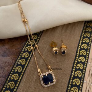 Blue pendant simple chain set