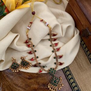 Antique matte polish maanga/mango chain with pendant necklace set