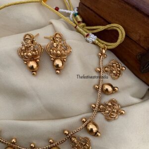 All gold Lakshmi budgeted necklace set