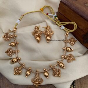 All gold Lakshmi budgeted necklace set