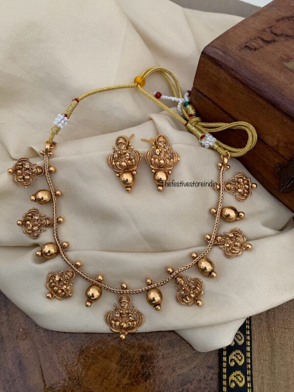 All gold Lakshmi budgeted necklace set