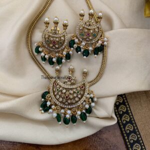 Chand green beads necklace set