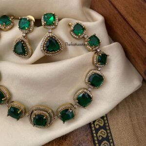 All Emeralds choker necklace set | Bridal | Necklace | Wedding