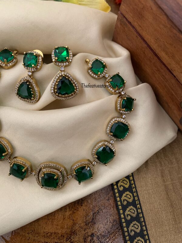All Emeralds choker necklace set | Bridal | Necklace | Wedding