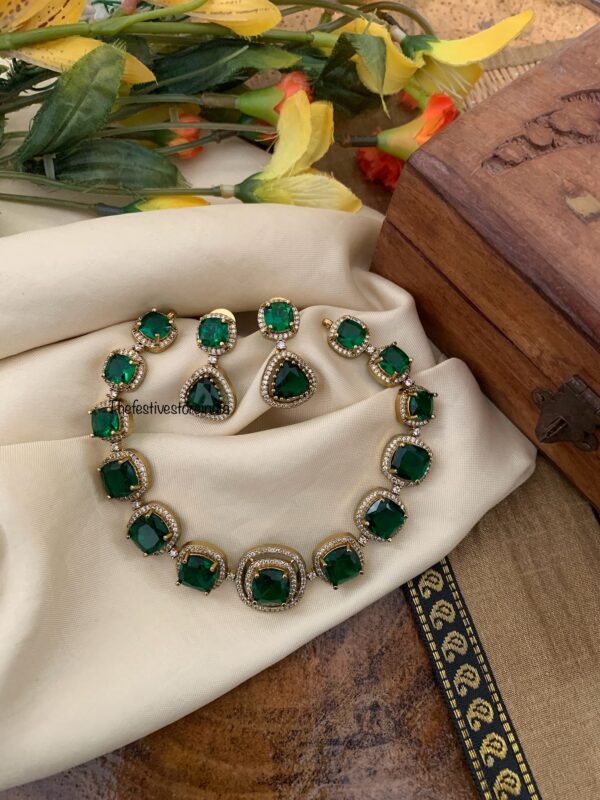 All Emeralds choker necklace set | Bridal | Necklace | Wedding