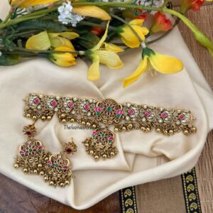 Jadau Kundan stone non idol Choker set