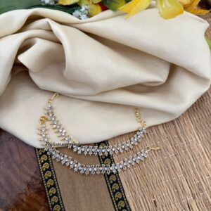 Gold polish Diamonds ear chain | Maati