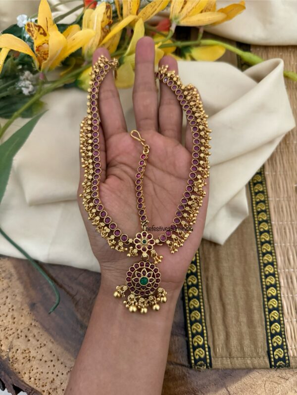 3 layer kemp stone Bridal Maangtikka | Head gear