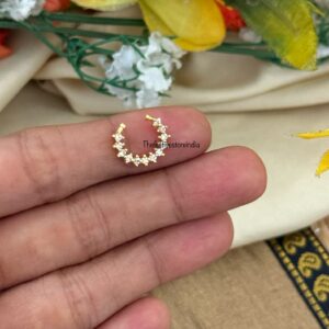 Gold polish diamonds Septum ring