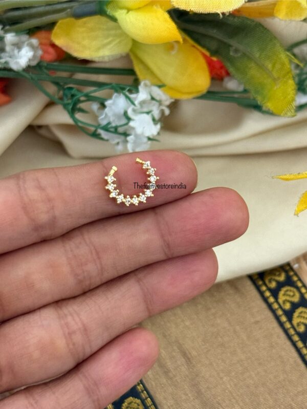Gold polish diamonds Septum ring