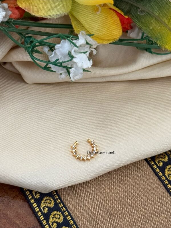 Gold polish diamonds Septum ring