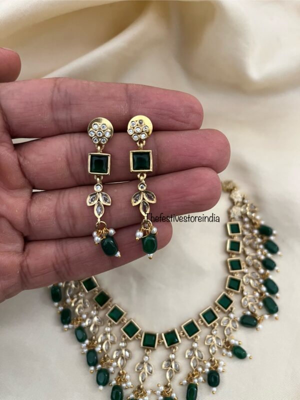 All Green Blocks necklace set