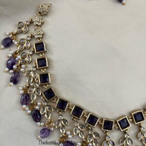All Purple Blocks necklace set