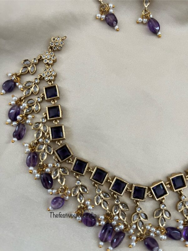 All Purple Blocks necklace set