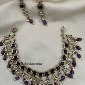 All Purple Blocks necklace set