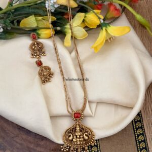 2 layer 46cms Lakshmi coral necklace set