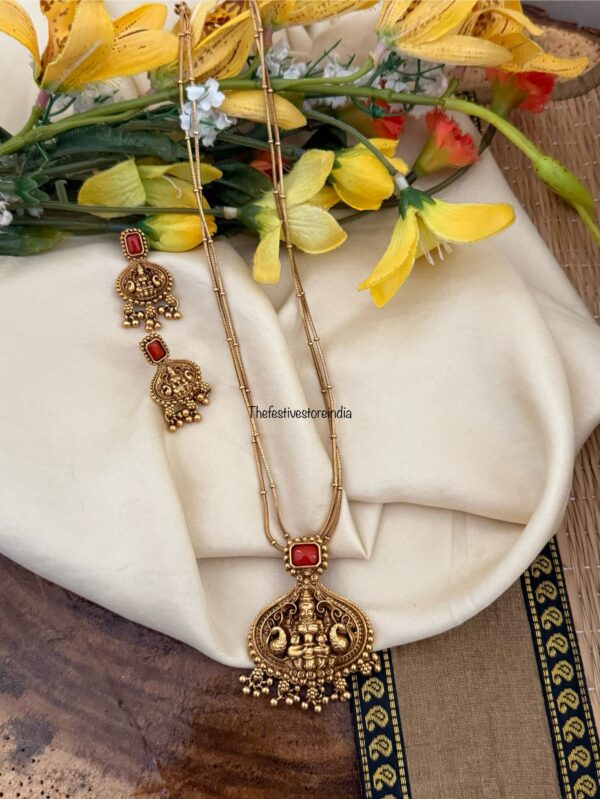 2 layer 46cms Lakshmi coral necklace set