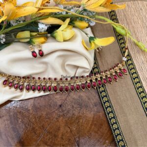 Budgeted Ruby Enamel painted palakka choker set