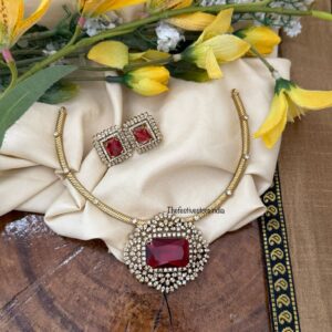 Stone Victorian Hasli set - Ruby | Bridal | Necklace | Wedding | Unique