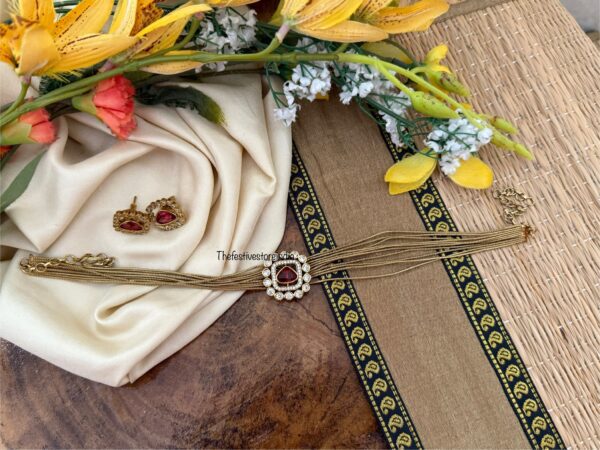 Classic just ruby antique polish choker set
