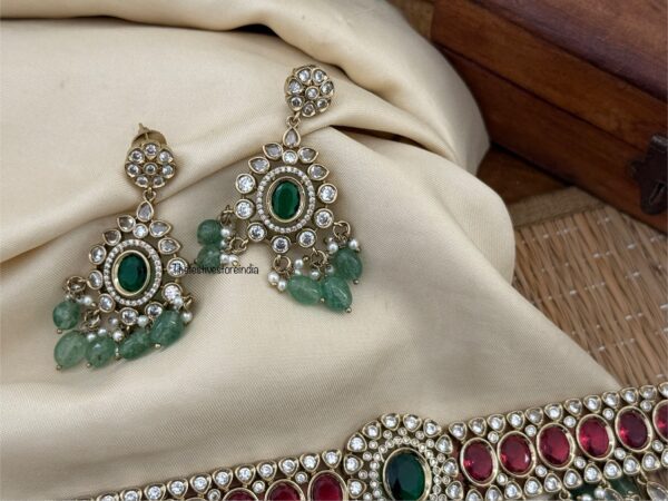 Premium green drops Bridal choker set